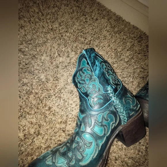 BLACK STAR All Leather TERLINGUA WESTERN BOOTIES Boots Size 7.5 - Picture 3 of 7